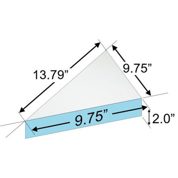 TruShelf 10" x 10" x 1" Triangle Corner Shower Shelves Pack of Two