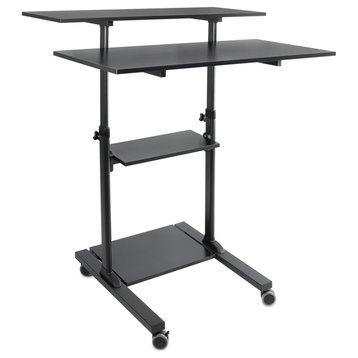 Mount-It! Wide Mobile Stand Up Desk, Adjustable, 40" Tabletop