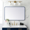 Elegant Decor MR802842BL Soft Corner Metal Rectangular Mirror, 28"x42", Blue