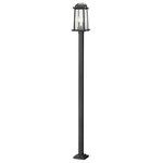Z-Lite - Millworks 2 Light Post Light or Accessories, Black, 14.25 - Personality plus influences the charming design factor of this outdoor light. Perfect for a walkway or front entry point, its black finish and lantern style frame add a softening element to a base with linear styling.
