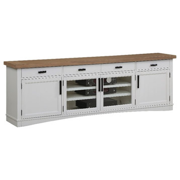 Bowery Hill Americana Wood Modern - Cotton 92" TV Console in White