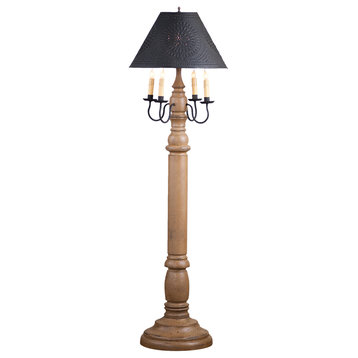 General James Floor Lamp Americana Pearwood with Shade