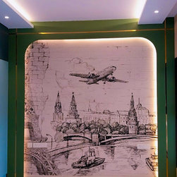Pen Sketch Wallpaper, City Look Design, Customised - Wallpaper