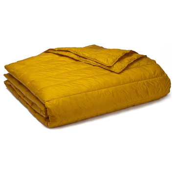 PUFF Packable Down Alternative Indoor/Outdoor Water Resistant Blanket , Gold, Ki