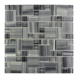 GBM Manufacturing - Handicraft II 12"x12" Glass Magic Mosaic Tile,Gray - Mosaic Tile