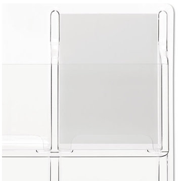 Reveal Clear Literature Displays, 9 Compartments, 30x2x36.75, Clear