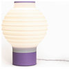 Asian Lantern 15" Plant-Based PLA Dimmable LED Table Lamp, White/Purple