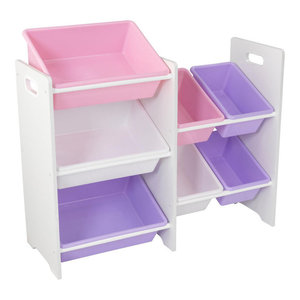 Sort It And Store It 12 Bin Unit White With Pastel Bins