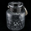 Dimpled Glass Candle Lantern/Vase w/Leather Look Collar & Rope Handle