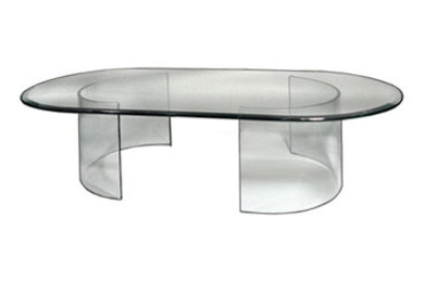 C Glass Top Dining Table