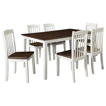 Dorel Living Shiloh 5 Piece Dining Set in Grain and White