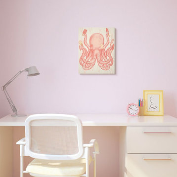 The Kids Room by Stupell Popsicle Octopus Ocean Sea Animal Pink Kids, 16 x 20