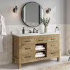 Rawley Bath Vanity, Weathered Fir, 55", Single Sink, Marble Top, Freestanding