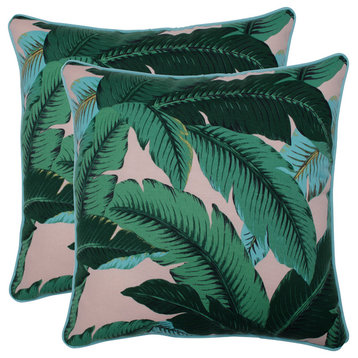 Swaying Palms Capri 18.5" Throw Pillows, Set of 2, 18.5"x18.5"x5"