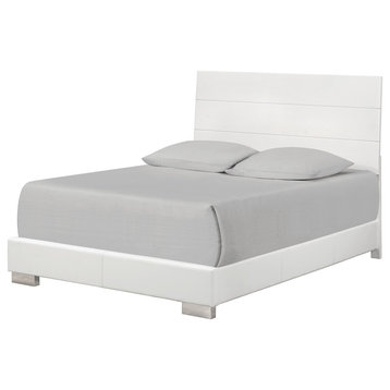 Emma Mason Signature Sallie King Panel Bed in Glossy White
