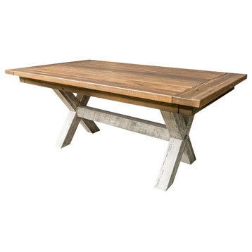 Parker Extendable Farmhouse Table, Natural, 42x108 With 2 Bb Ext