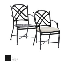 Westport Traditional Cast Aluminum Dining Arm Chair by Summer Classics - Outdoor Dining Chairs