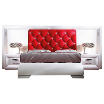 Md Sophie 36 Special Headboard Bedroom Set, Glossy White, King