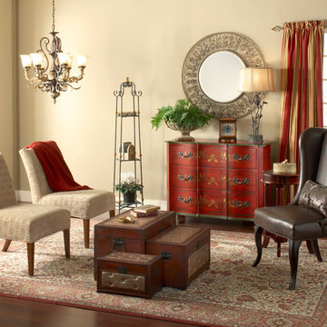 Trump Home Regency Series 6-Light 33" Burnt Bronze Chandelier with Caramel Amber
