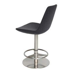 Eiffel & Swivel Base- Light Grey Wool - Bar Stools And Counter Stools