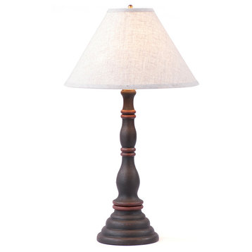 Davenport Lamp in Hartford Black and Red with Shade