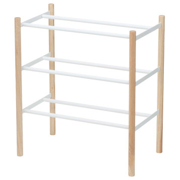 Expandable Shoe Rack, Steel, Holds 19.8 lbs, Expandable, White