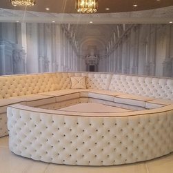Grand white diamond tufted sectional - Sectional Sofas
