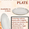 White Ceramic Plate with Brown Raised Rim, 2 Sizes, Small