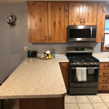 Craftsman Style Kitchen Remodel Done in Knotty Alder