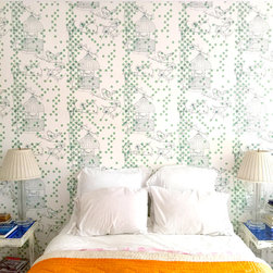 Dotty Bird Wallpaper, Bedroom Feature Wall - Wallpaper
