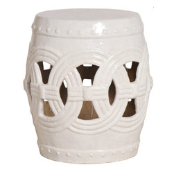 Emissary - White Linked Fortune Garden Stool - Accent And Garden Stools