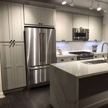 3H Snow White & French Grey Shaker Kitchen and Vanity Cabinets