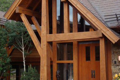 Example of a mountain style exterior home design in Denver
