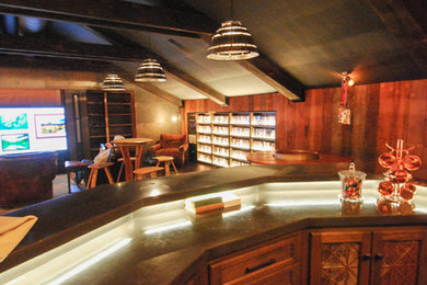 Photo of an industrial home bar in Los Angeles.