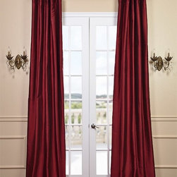 Bold Red Thai Silk Curtains - Curtains