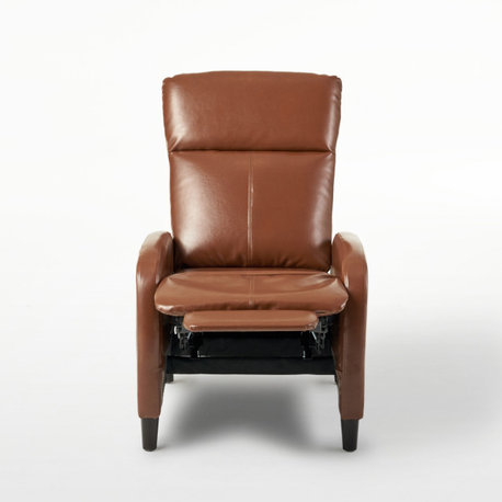 GDF Studio Trenton Leather Recliner, Hazelnut