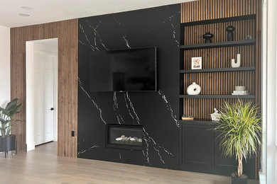 Fireplace wall with Blackbrook by Cambria