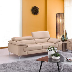 A973 Modern Premium Leather Sofa in Peanut by J&M Furniture - Sofas
