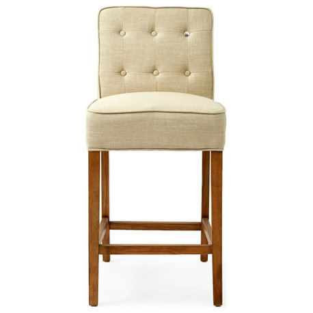 Beige Linen Counter Stool | Rivi√®ra Maison Cape Breton