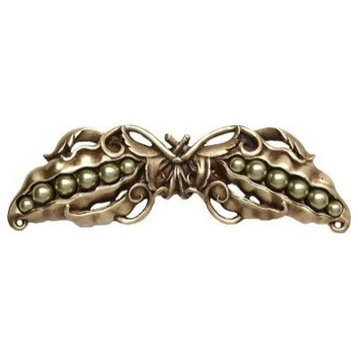 Peapod Pull, Antique-Style Brass