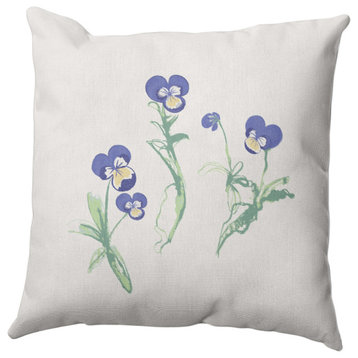 What a Pansy Outdoor Pillow, Purple, 16"x16"