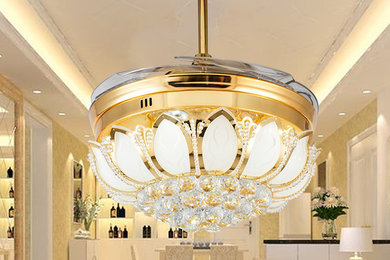 Retractable Ceiling Fan Light