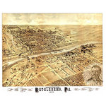 Ted's Vintage Art - Historic Bethlehem,  PA Map 1878, Vintage Pennsylvania Art Print, 12"x18" - Ghosted image on final product not included