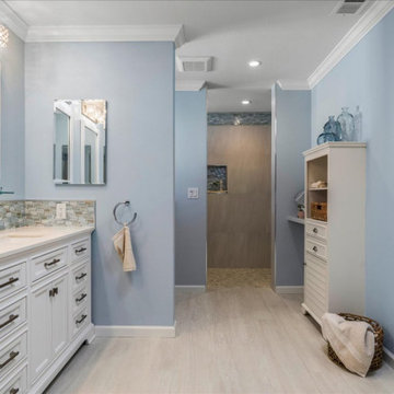 Beachy Blue: San Jose Master Bathroom Remodel