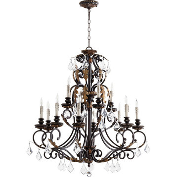 Rio Salado 12-Light Chandelier, Toasted Sienna With Mystic Silver