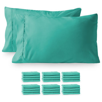 Bare Home Microfiber Pillowcases - Multi-Pack, Turquoise, Standard, Set of 24