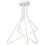ET2 Lighting - Triad LED Flush Mount - Triangular shape Matte White tubing intersect to form a creative and artful approach to lighting.  Dimmable LED adds softness and control for the ultimate in comfortable living.