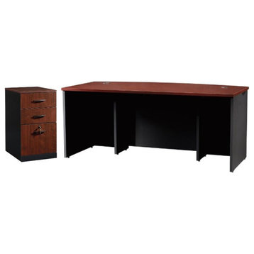 Home Square 2-Piece Set with 3 Drawer File Cabinet & Executive Desk