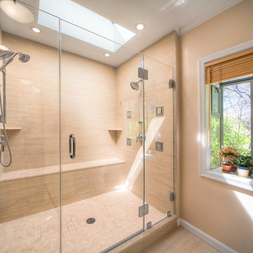 Contemporary Bathroom with Double Shower in Reston
