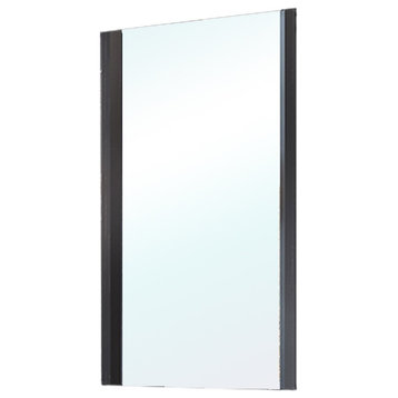 Bellaterra 19.7"x31.5" Bathroom Vanity Mirror, Solid Wood Frame, Black